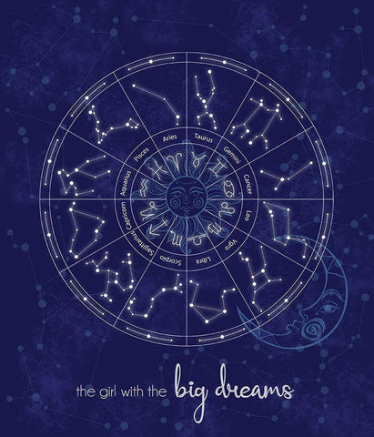 Stars Big Dreams White Modern Wood Framed Art Print with Double Matting by Gibbons, Lauren