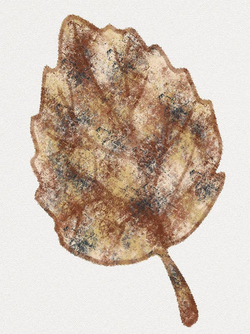 Watercolor Leaf 1 White Modern Wood Framed Art Print with Double Matting by Gibbons, Lauren