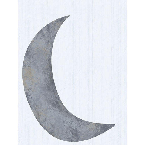 Single Moon White Modern Wood Framed Art Print by Gibbons, Lauren