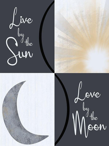 Moon and Sun Combined Black Ornate Wood Framed Art Print with Double Matting by Gibbons, Lauren