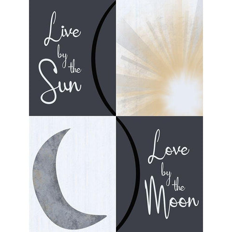 Moon and Sun Combined Gold Ornate Wood Framed Art Print with Double Matting by Gibbons, Lauren