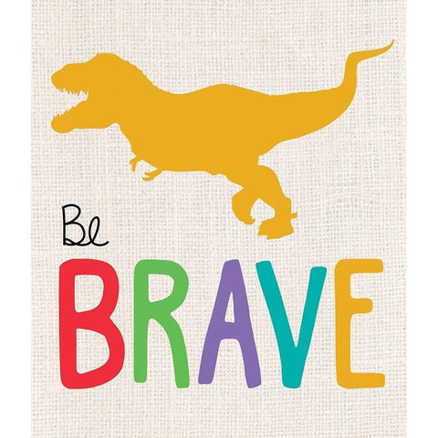 Be Brave Trex 1 Black Modern Wood Framed Art Print with Double Matting by Gibbons, Lauren