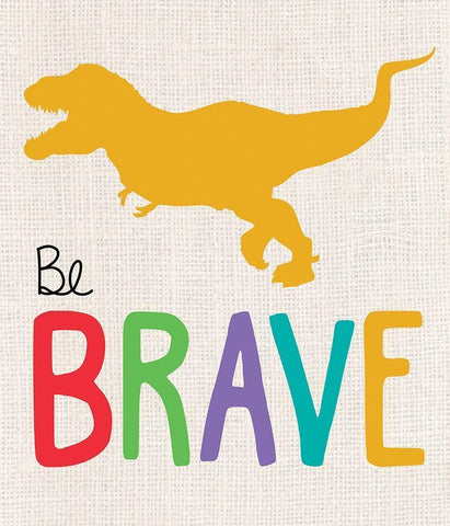 Be Brave Trex 1 Black Ornate Wood Framed Art Print with Double Matting by Gibbons, Lauren