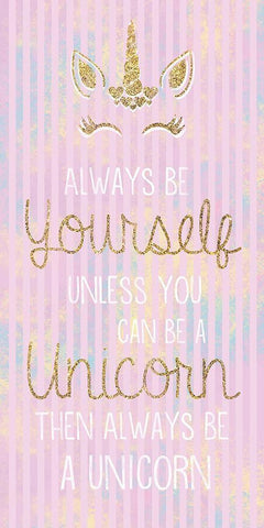 Unicorn Be Yourself White Modern Wood Framed Art Print with Double Matting by Gibbons, Lauren