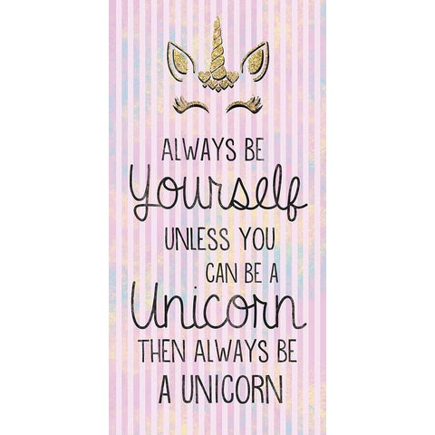 Unicorn Be You Black Modern Wood Framed Art Print with Double Matting by Gibbons, Lauren