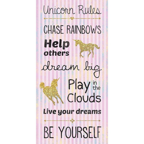 Unicorn Rules White Modern Wood Framed Art Print by Gibbons, Lauren