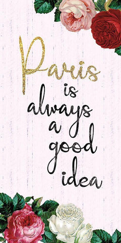 Paris Ideas 1 Black Ornate Wood Framed Art Print with Double Matting by Gibbons, Lauren