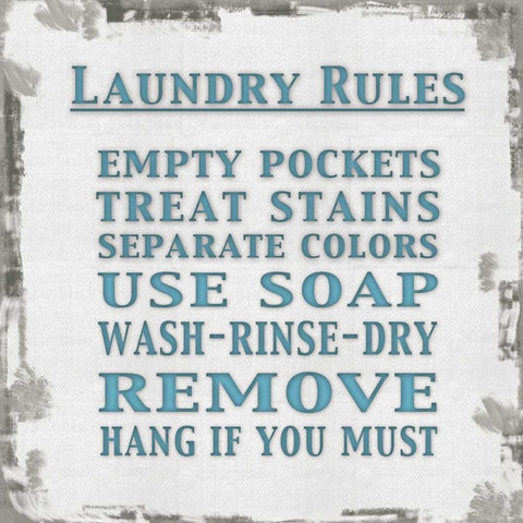 Aqua Laundry Square Black Modern Wood Framed Art Print by Gibbons, Lauren