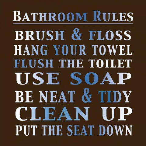Bath Rules 2 C Gold Ornate Wood Framed Art Print with Double Matting by Gibbons, Lauren