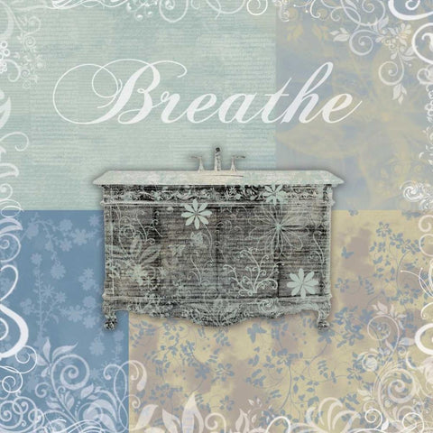 Breathe Bath Tub Gold Ornate Wood Framed Art Print with Double Matting by Gibbons, Lauren