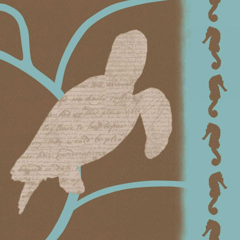 Turtle Pattern Gold Ornate Wood Framed Art Print with Double Matting by Gibbons, Lauren