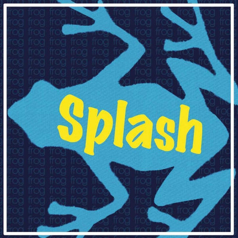 Frog Splash White Modern Wood Framed Art Print by Gibbons, Lauren