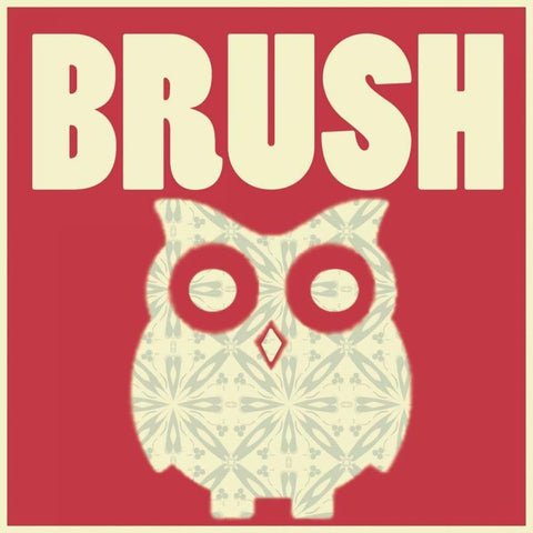 Owl Brush Black Ornate Wood Framed Art Print with Double Matting by Gibbons, Lauren