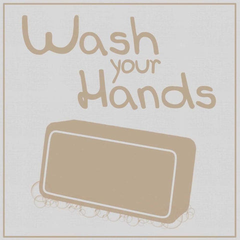 Wash Hands Brown White Modern Wood Framed Art Print by Gibbons, Lauren
