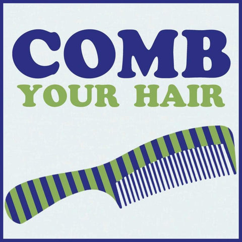 Comb Your Hair Black Ornate Wood Framed Art Print with Double Matting by Gibbons, Lauren