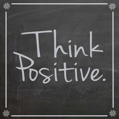 Think Positive White Modern Wood Framed Art Print by Gibbons, Lauren