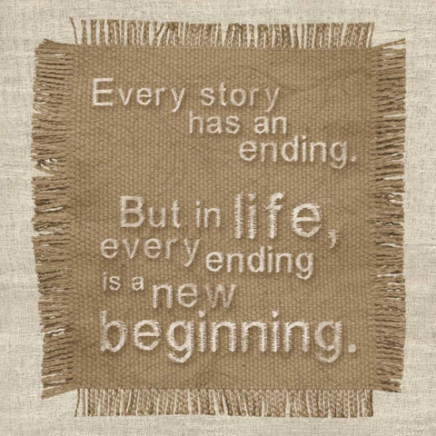 Burlap Beginning White Modern Wood Framed Art Print with Double Matting by Gibbons, Lauren