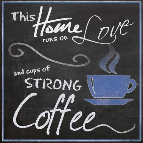 Strong Blue Coffee Black Ornate Wood Framed Art Print with Double Matting by Gibbons, Lauren