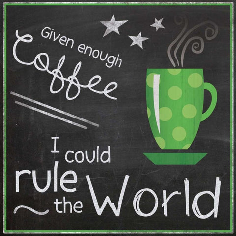 Coffee World 2 Black Ornate Wood Framed Art Print with Double Matting by Gibbons, Lauren