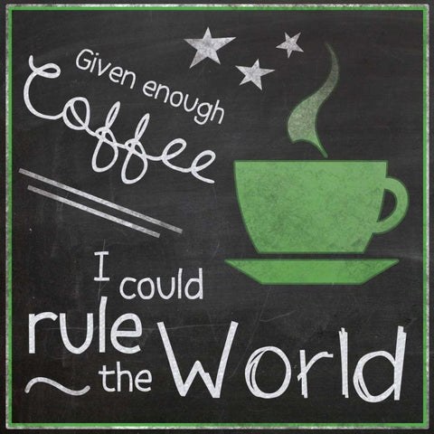 Green Coffe World White Modern Wood Framed Art Print with Double Matting by Gibbons, Lauren