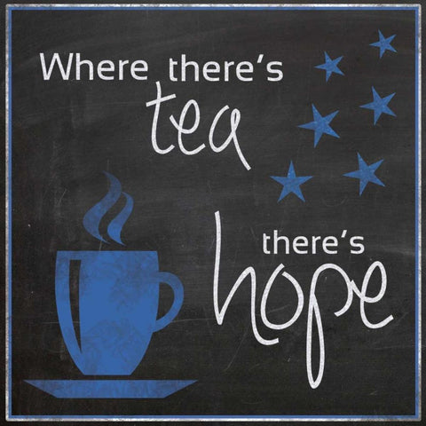 Blue Tea Hope White Modern Wood Framed Art Print with Double Matting by Gibbons, Lauren