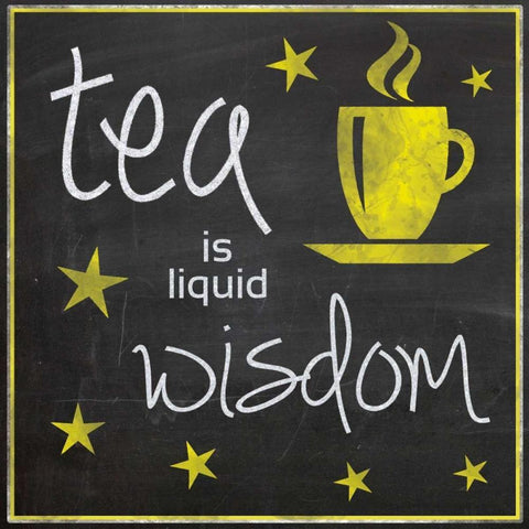 Yellow Tea Wisdom White Modern Wood Framed Art Print by Gibbons, Lauren