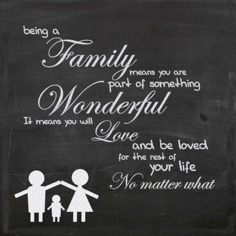 Family Chalk White NB Black Modern Wood Framed Art Print with Double Matting by Gibbons, Lauren