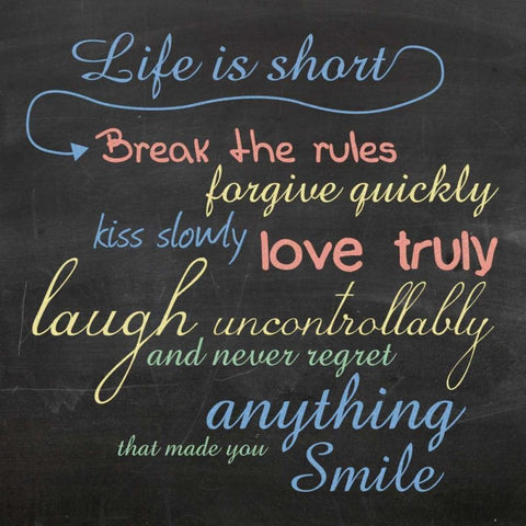 Life is Short Gold Ornate Wood Framed Art Print with Double Matting by Gibbons, Lauren