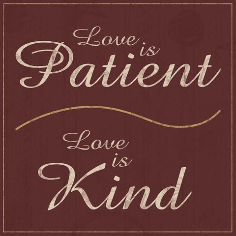 Love is Patient Black Modern Wood Framed Art Print with Double Matting by Gibbons, Lauren