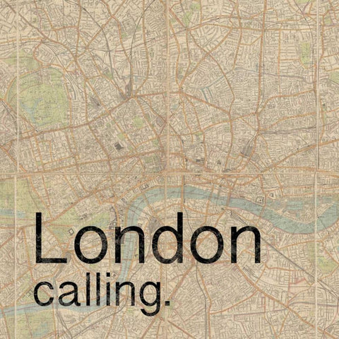 Map London Gold Ornate Wood Framed Art Print with Double Matting by Gibbons, Lauren