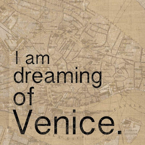 Map Venice Black Modern Wood Framed Art Print by Gibbons, Lauren