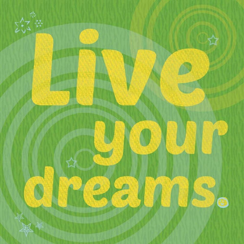 Live Your Dreams White Modern Wood Framed Art Print with Double Matting by Gibbons, Lauren