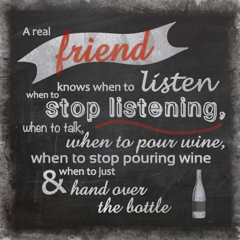 Real Friend Black Modern Wood Framed Art Print with Double Matting by Gibbons, Lauren