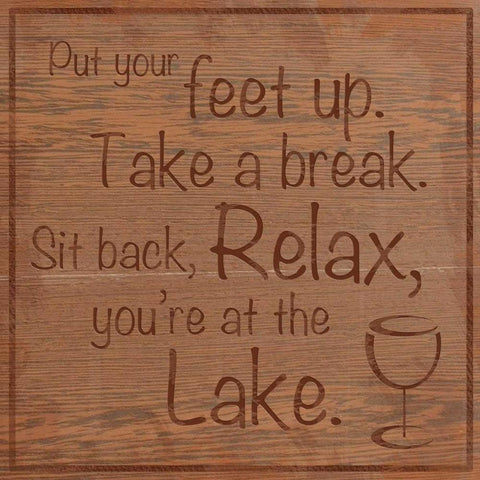 Relax Lake Black Modern Wood Framed Art Print with Double Matting by Gibbons, Lauren