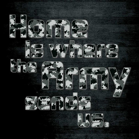 Army Home White Modern Wood Framed Art Print by Gibbons, Lauren