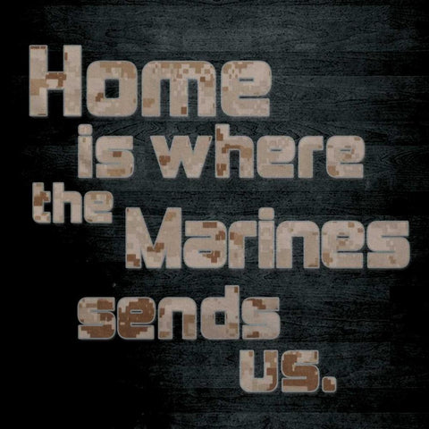 Marines Home Black Ornate Wood Framed Art Print with Double Matting by Gibbons, Lauren