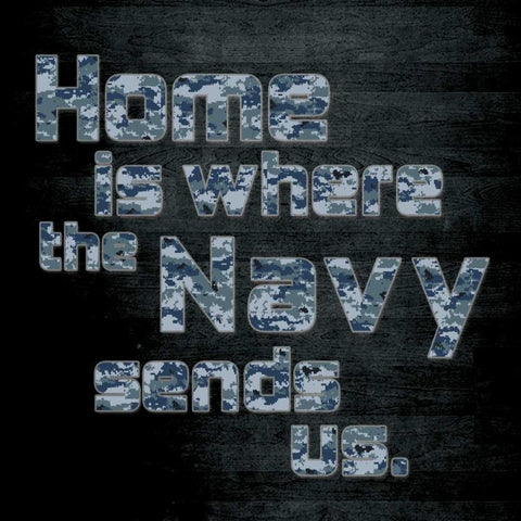 Navy Home Black Modern Wood Framed Art Print by Gibbons, Lauren