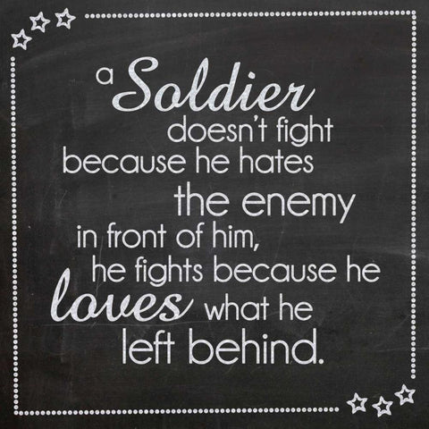 A Soldier Doesnt Fight Gold Ornate Wood Framed Art Print with Double Matting by Gibbons, Lauren