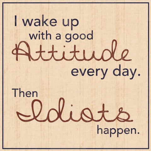 Idiots Happen Gold Ornate Wood Framed Art Print with Double Matting by Gibbons, Lauren