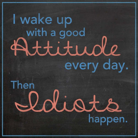 Idiots Happen White Modern Wood Framed Art Print with Double Matting by Gibbons, Lauren