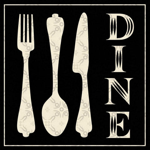 Dine A1 White Modern Wood Framed Art Print by Gibbons, Lauren
