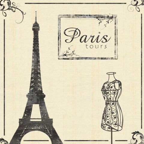 Paris 2 Black Modern Wood Framed Art Print by Gibbons, Lauren