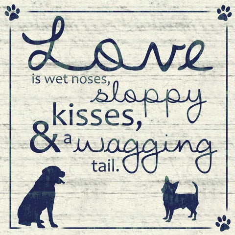 Love Pups 2 Black Modern Wood Framed Art Print with Double Matting by Gibbons, Lauren