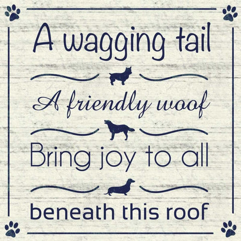 Wagging Tail Black Modern Wood Framed Art Print with Double Matting by Gibbons, Lauren
