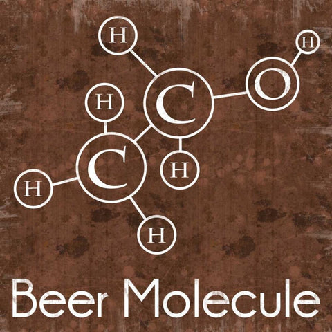 Beer Molecule Brown Black Ornate Wood Framed Art Print with Double Matting by Gibbons, Lauren