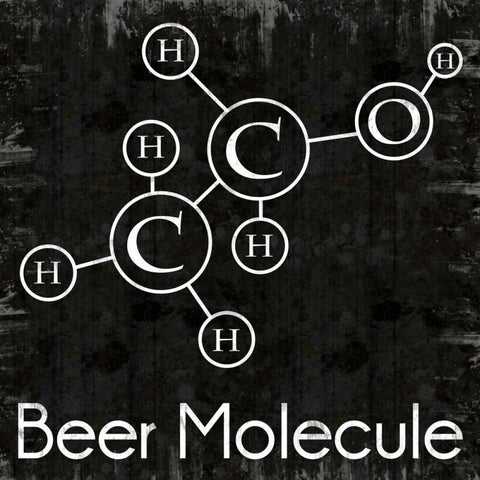 Beer Molecule Black Ornate Wood Framed Art Print with Double Matting by Gibbons, Lauren