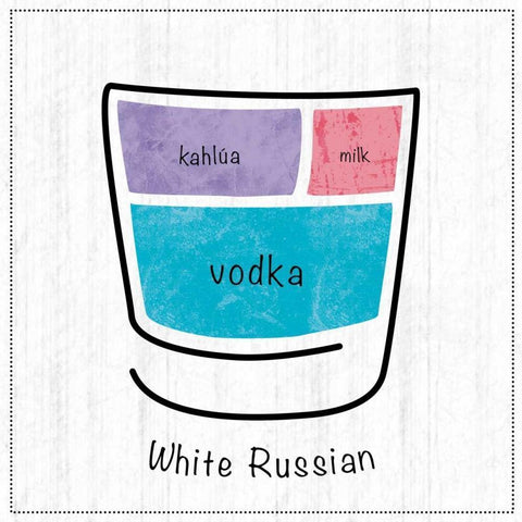 White Russian Black Modern Wood Framed Art Print with Double Matting by Gibbons, Lauren