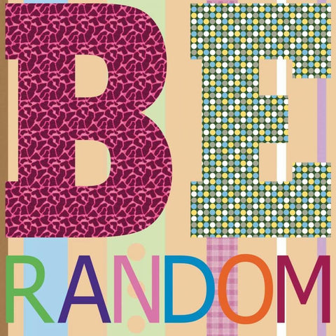 Be Random White Modern Wood Framed Art Print with Double Matting by Gibbons, Lauren