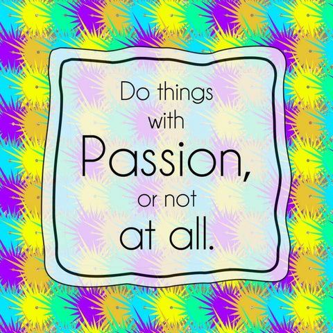 Passion Colorful White Modern Wood Framed Art Print with Double Matting by Gibbons, Lauren
