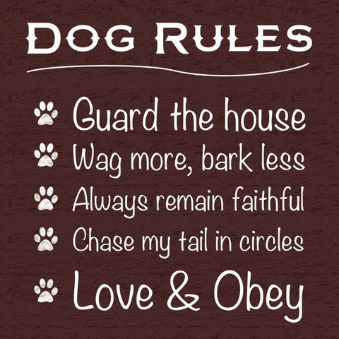 Dog Rules Gold Ornate Wood Framed Art Print with Double Matting by Gibbons, Lauren